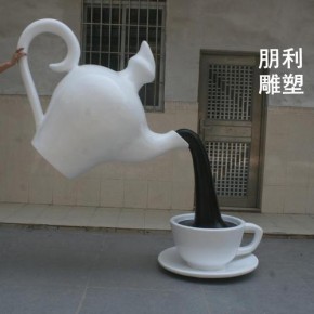 喷漆天壶雕塑效果 金属流水雕塑流水雕塑 烤漆天壶雕塑厂家