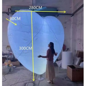 情人节互动道具 3米爱心互动装置 爱心造型美陈道具 互动爱心