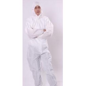 带松紧头套实验室防护服