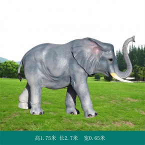 仿真大象雕塑，玻璃钢动物雕塑厂家