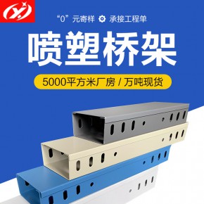 厂家供应200*100*1.0多规格桥架 喷塑防火镀锌电缆桥架走线槽
