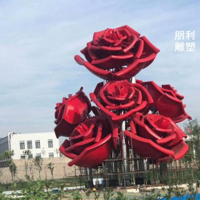 承接制造铜玫瑰雕塑 现代景观 抽象铸铜玫瑰雕塑 欧式风格