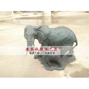 铜雕母子象摆件、母子象图片、铜象厂家定做振昌工艺品厂