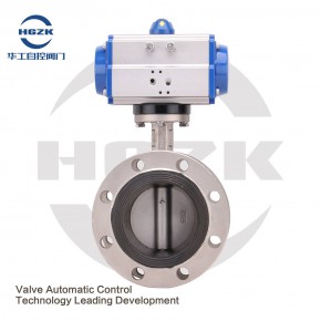 D641X-10P/16气动GT执行器全不锈钢软密封法兰蝶阀衬胶排水污水快速切断