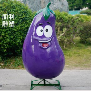 彩色茄子雕塑种类 异形结构蔬菜雕塑 固体米茄子雕塑厂家