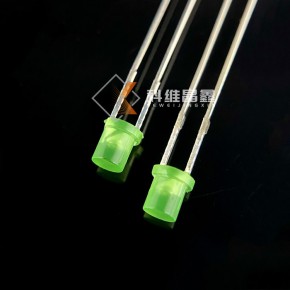 F3平頭綠發(fā)綠加長腳 綠色LED發(fā)光管直插電子元器件