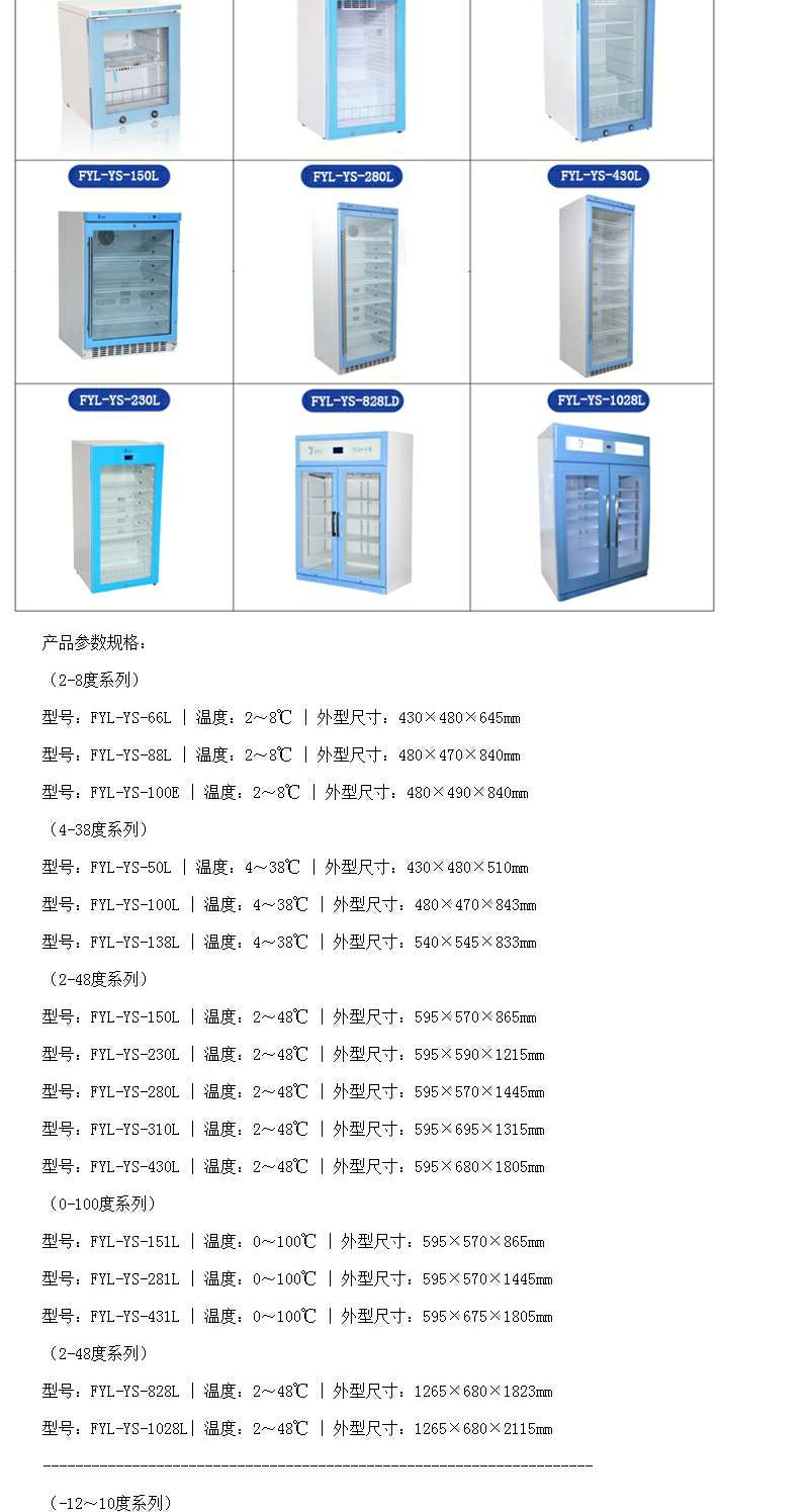 产品型号FYL-YS-280L温感，自动显示箱体内部温度，便于随时观察箱体内温度变化