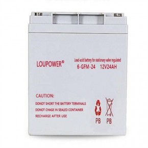LOUPOWER莱力蓄电池6-GFM-24 12V24AH医疗通信设备消防机柜