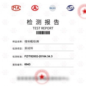 缝制帽-原材料测试-纺织品检测报告-百检网