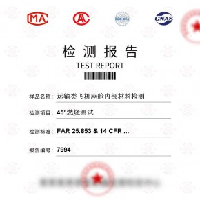 运输类飞机座舱内部材料-45°燃烧测试测试